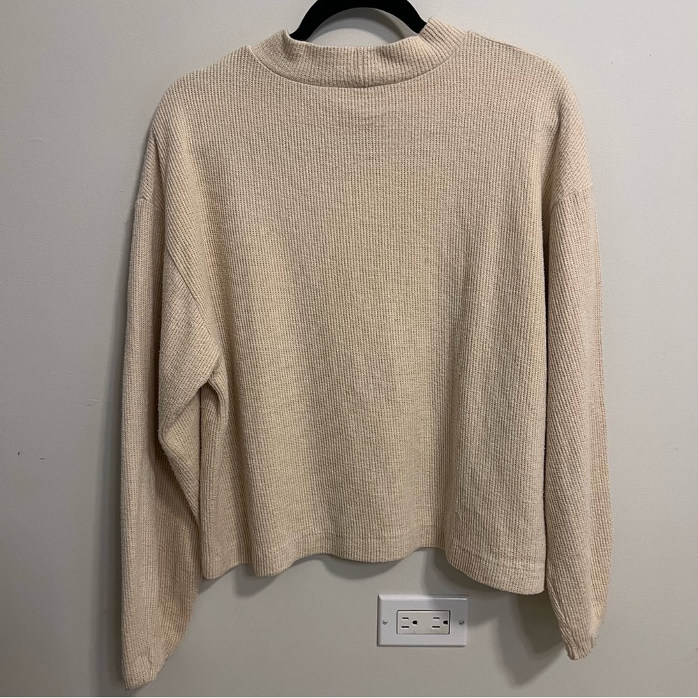 Zara Cream Ribbed Sweater - Picture 4 of 4
